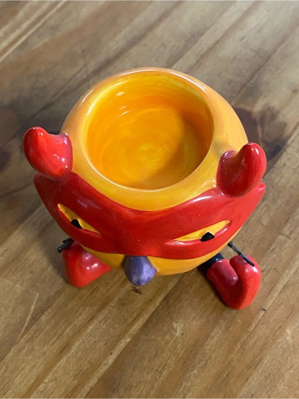 Vintage Halloween Ceramic candle holder character in devil costume (E)